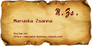 Maruska Zsanna névjegykártya
